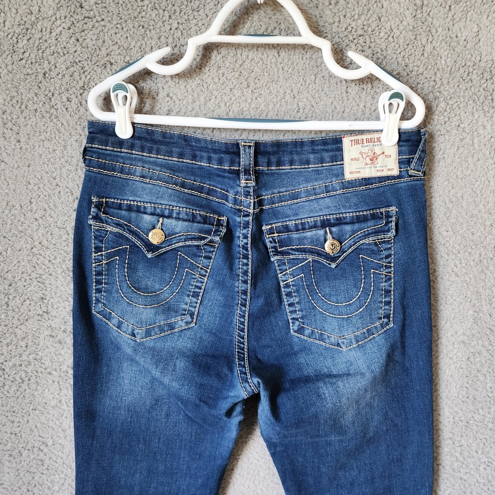 True Religion Halle Super Skinny Jeans Womens 32 Blue High Rise Contrast Stitch - Picture 11 of 16